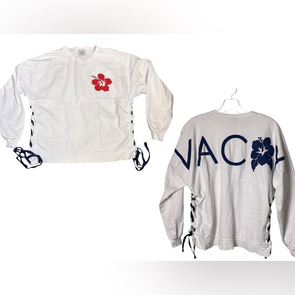 Spirit Jersey,oversized sweatshirt,vacay,3D print,lace up sides,cotton,coastal - Picture 4 of 15